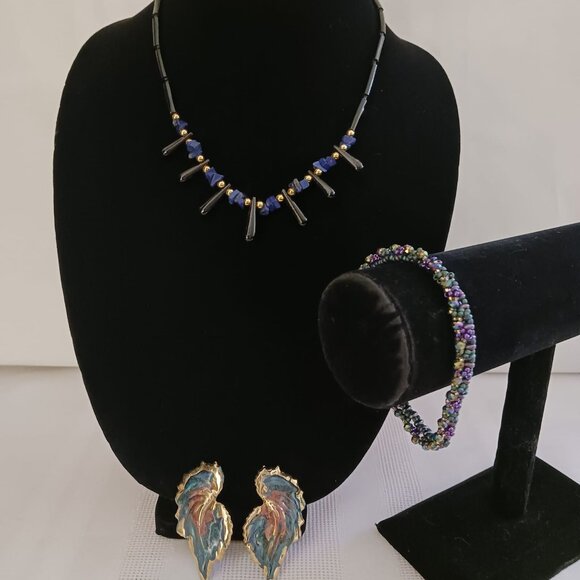 Beaded Necklace, Bracelet and Earrings Set - Picture 1 of 10